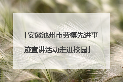 安徽池州市劳模先进事迹宣讲活动走进校园