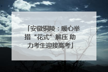 安徽铜陵：暖心举措“花式”解压 助力考生迎接高考