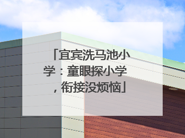 宜宾洗马池小学：童眼探小学，衔接没烦恼