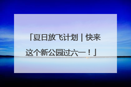 夏日放飞计划｜快来这个新公园过六一！