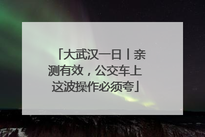 大武汉一日丨亲测有效，公交车上这波操作必须夸