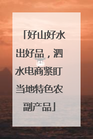 好山好水出好品，泗水电商紧盯当地特色农副产品