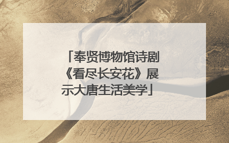 奉贤博物馆诗剧《看尽长安花》展示大唐生活美学