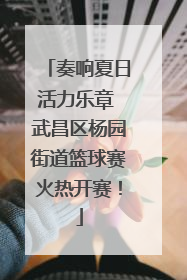 奏响夏日活力乐章 武昌区杨园街道篮球赛火热开赛！