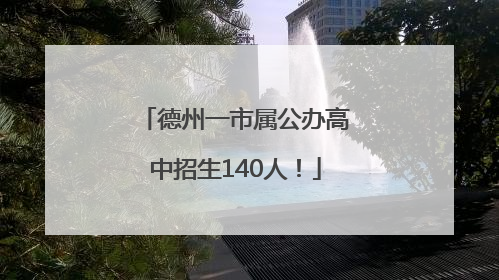 德州一市属公办高中招生140人！