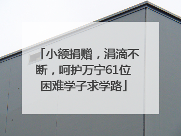 小额捐赠，涓滴不断，呵护万宁61位困难学子求学路