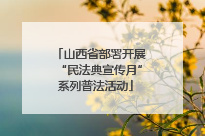 山西省部署开展“民法典宣传月”系列普法活动
