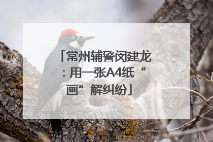 常州辅警闵建龙：用一张A4纸“画”解纠纷
