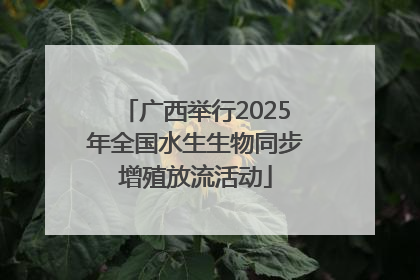 广西举行2025年全国水生生物同步增殖放流活动