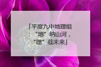 平度九中地理组：“地”纳山河，“理”载未来