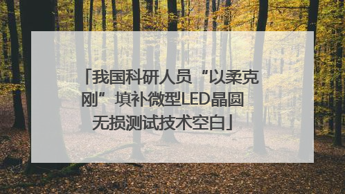 我国科研人员“以柔克刚”填补微型LED晶圆无损测试技术空白
