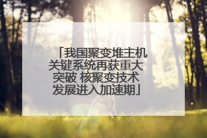 我国聚变堆主机关键系统再获重大突破 核聚变技术发展进入加速期