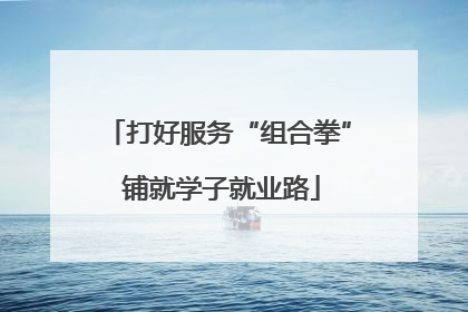 打好服务“组合拳” 铺就学子就业路