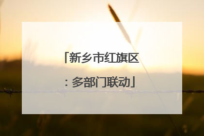 新乡市红旗区：多部门联动