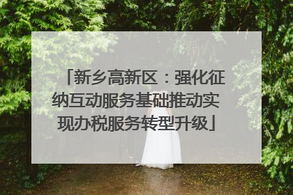 新乡高新区：强化征纳互动服务基础推动实现办税服务转型升级