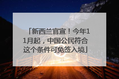 新西兰官宣！今年11月起，中国公民符合这个条件可免签入境