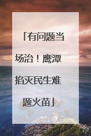 有问题当场治！鹰潭掐灭民生难题火苗