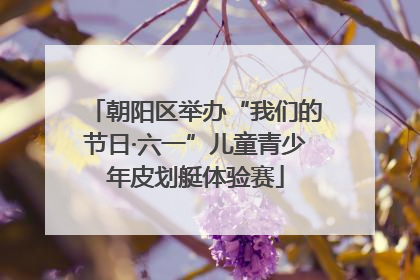 朝阳区举办“我们的节日·六一”儿童青少年皮划艇体验赛