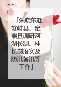 朱晓东赴繁峙县、定襄县调研河湖长制、林长制落实及防汛备汛等工作