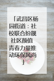 武昌区杨园街道：社校联合扮靓社区颜值 青春力量推动环保风尚
