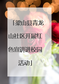 梁山县青龙山社区开展红色宣讲进校园活动