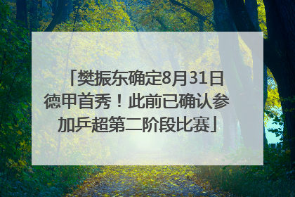 樊振东确定8月31日德甲首秀！此前已确认参加乒超第二阶段比赛