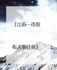 江苏一市发布人事任免