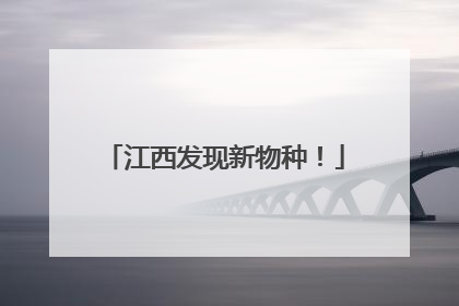 江西发现新物种！