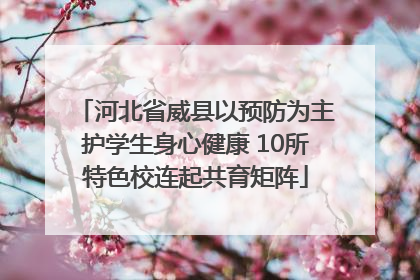 河北省威县以预防为主护学生身心健康 10所特色校连起共育矩阵