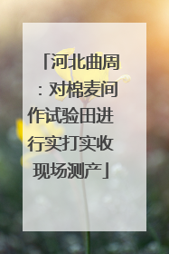 河北曲周：对棉麦间作试验田进行实打实收现场测产