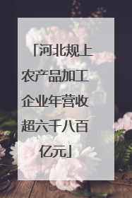 河北规上农产品加工企业年营收超六千八百亿元