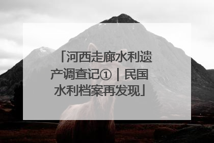 河西走廊水利遗产调查记①｜民国水利档案再发现