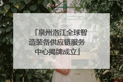 泉州洛江全球智造装备供应链服务中心揭牌成立