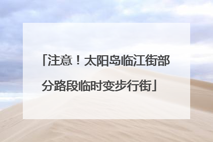 注意！太阳岛临江街部分路段临时变步行街