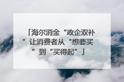 海尔消金“政企双补”让消费者从“想要买”到“买得起”