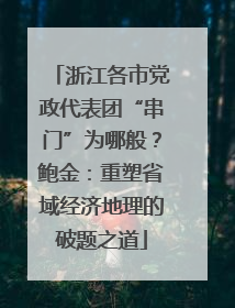 浙江各市党政代表团“串门”为哪般？鲍金：重塑省域经济地理的破题之道