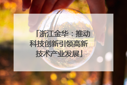 浙江金华：推动科技创新引领高新技术产业发展