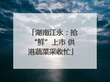 湖南江永：抢“鲜”上市 供港蔬菜采收忙