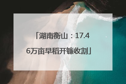 湖南衡山：17.46万亩早稻开镰收割