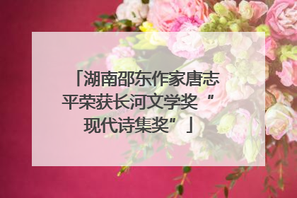湖南邵东作家唐志平荣获长河文学奖“现代诗集奖”