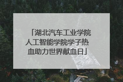 湖北汽车工业学院人工智能学院学子热血助力世界献血日