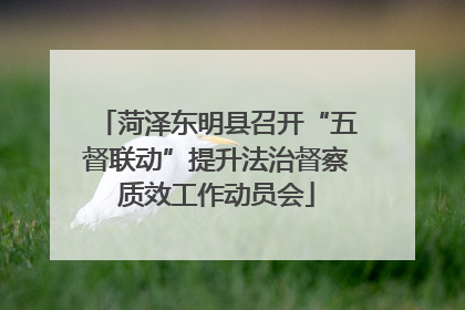 菏泽东明县召开“五督联动”提升法治督察质效工作动员会