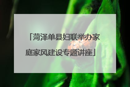 菏泽单县妇联举办家庭家风建设专题讲座