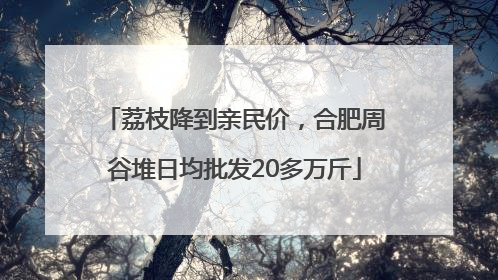 荔枝降到亲民价，合肥周谷堆日均批发20多万斤