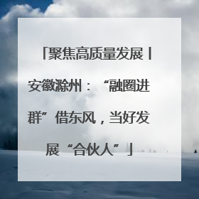 聚焦高质量发展丨安徽滁州：“融圈进群”借东风，当好发展“合伙人”
