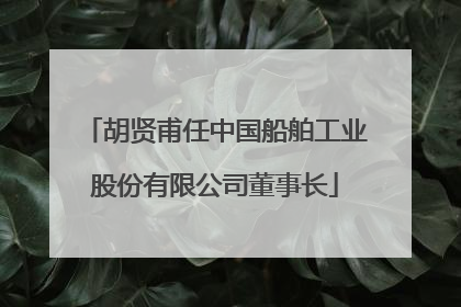 胡贤甫任中国船舶工业股份有限公司董事长