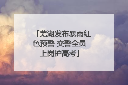 芜湖发布暴雨红色预警 交警全员上岗护高考