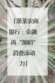 蓬莱农商银行：金融再“加码” 消费添动力