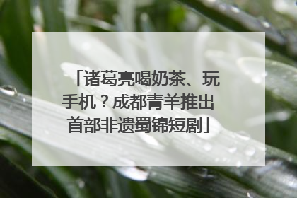 诸葛亮喝奶茶、玩手机？成都青羊推出首部非遗蜀锦短剧
