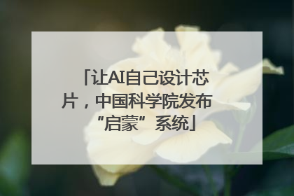 让AI自己设计芯片，中国科学院发布“启蒙”系统